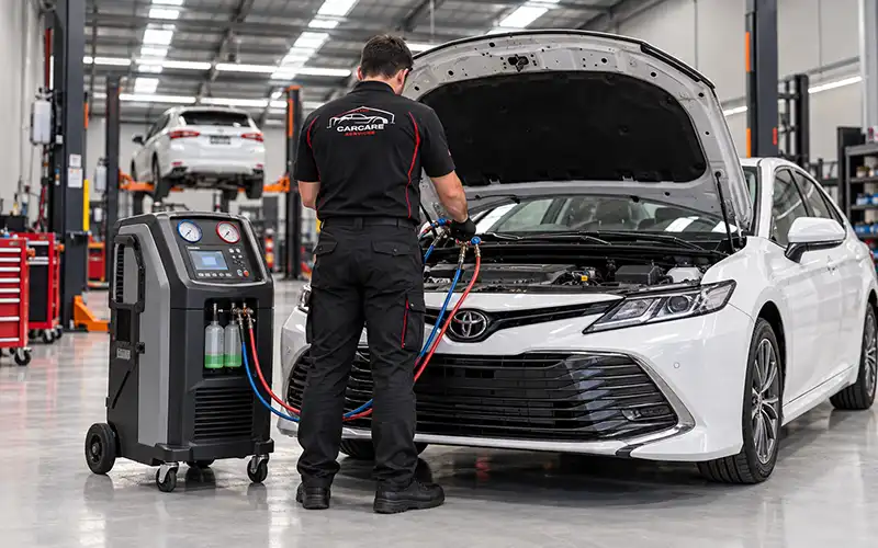 Car air conditioning service and inspection