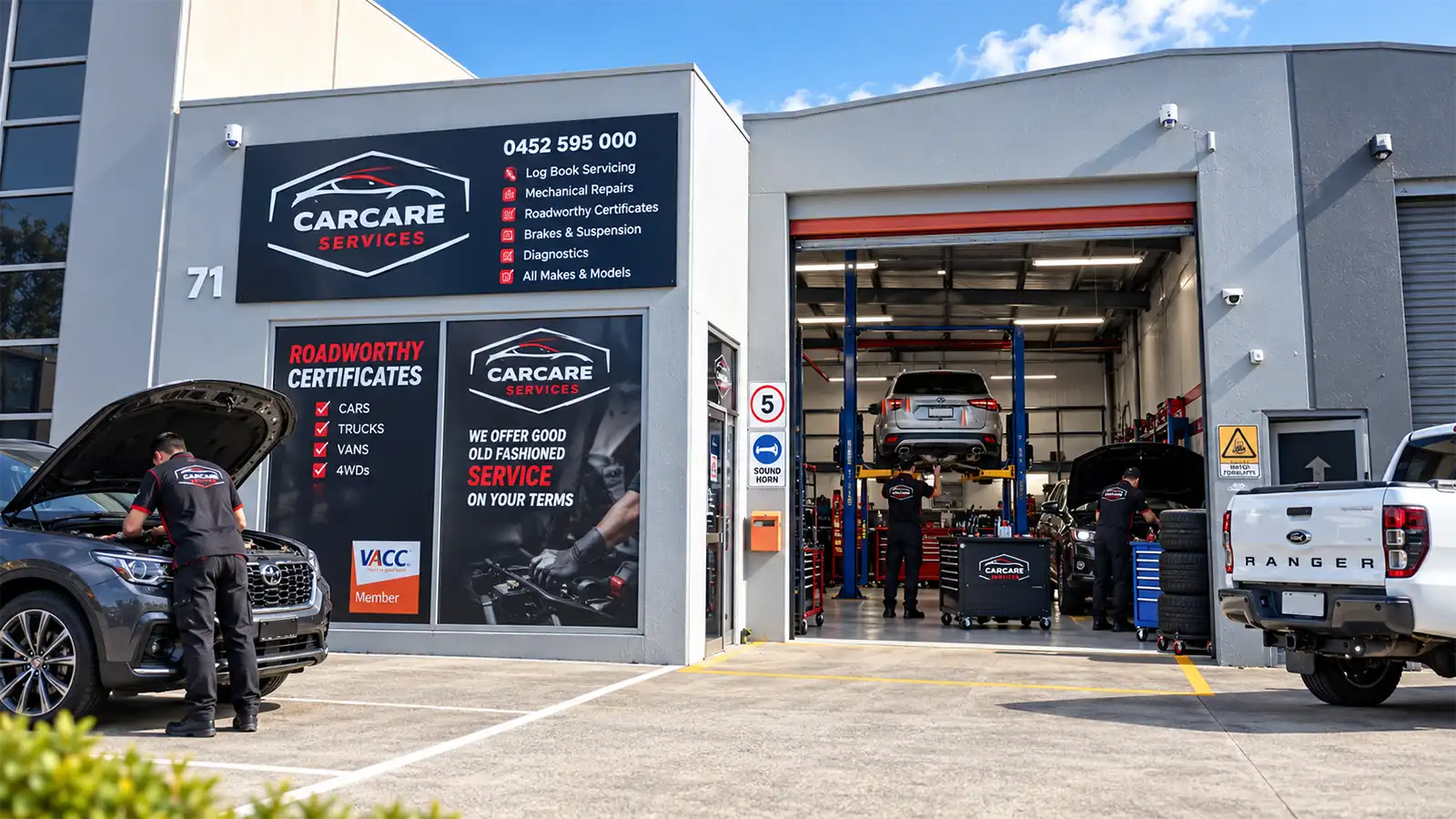 Carcare Services mechanic servicing a vehicle